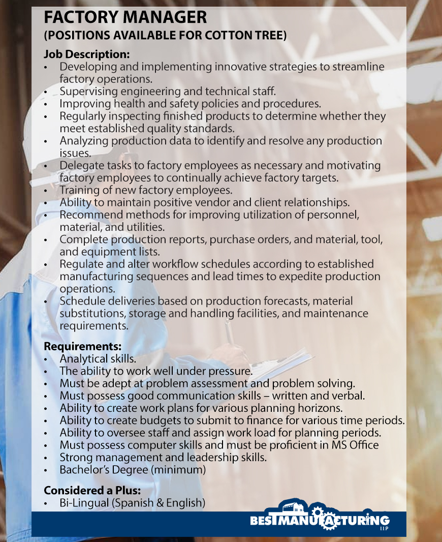 Web Jobs Ad 2023_Factory Manager